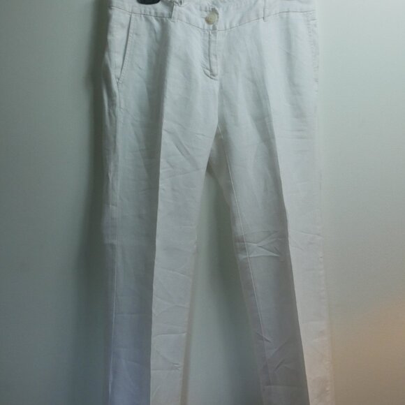 Ann Taylor LOFT White Linen Pants - Marisa Fit Petites - Women's Size 2P - Picture 1 of 14